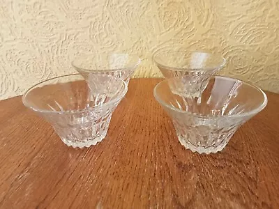 Buy Set Of 4 Glass Clear Ice Cream Bowls Dishes    • 12£