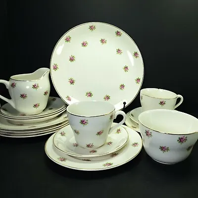 Buy Vintage Retro Midwinter Semi-porcelain Part Tea Set Rosebud Pattern • 30£