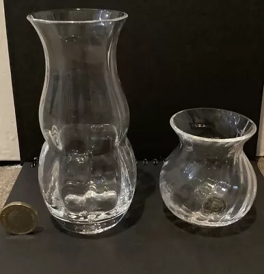 Buy 2 X Dartington Glass Crystal Ripple Bud Vase • 5£
