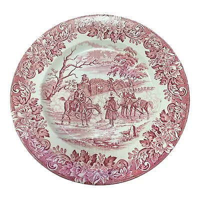 Buy Vintage Dickens Series Staffordshire Ironstone Red White Large Dinner Plate 22cm • 20£