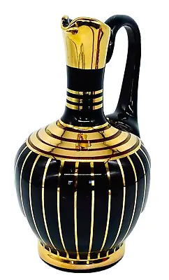 Buy Vintage Ruby Red Decanter Gold Striping Amberina Effect Barware Display • 16.29£