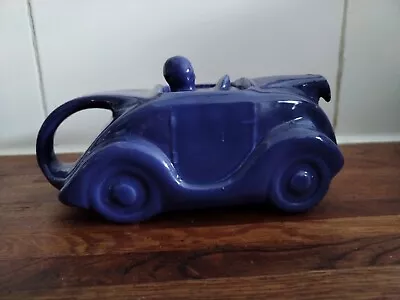 Buy Vintage Sadler Art Deco Racing Car Teapot  Rare Blue • 50£
