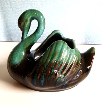 Buy Blue Mountain Pottery Swan Planter Dripware In Blues And Green • 8.99£