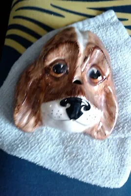 Buy Vintage Babbacombe Pottery Spaniel Dog Face Wall Plaque By Philip Laureston • 3.99£