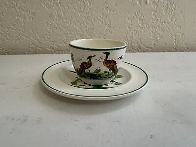 Buy Antique Wedgwood Porcelain Miniature Tea Bowl / Cup & Saucer W/ Birds • 91.25£