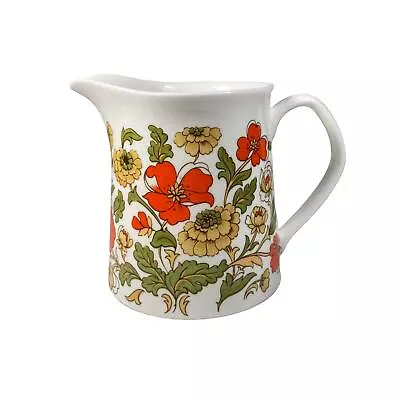 Buy Vintage 70's Funky Floral Ceramic Jug • 7.99£