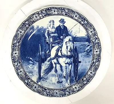 Buy Delft Royal Sphinx Blue & White Plate Wall Charger Horse Carriage 15 3/4 Holland • 28.83£