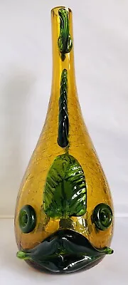Buy Vintage 1968 Nello Gori Blown Crackle Glass Fish Orvieto Wine Bottle • 70£