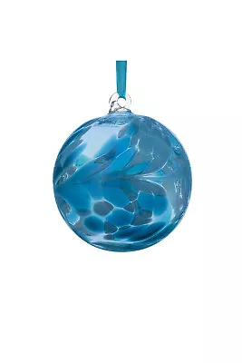 Buy Sienna Glass 10cm Birthstone Ball December Turquoise Ornament Gift Boxed • 17.15£