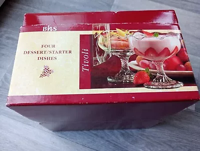 Buy BHS TIVOLI Dessert / Starter Dishes X 4 Boxed Retro Vintage Glass Summer Dining • 19.99£