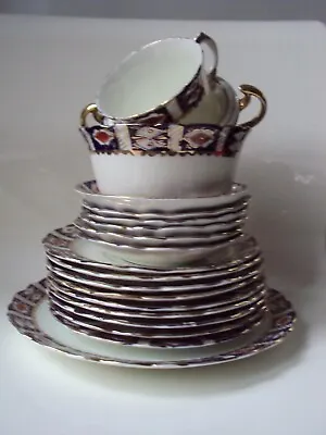 Buy George Warrilow G.W. & Sons Queens China England Art Deco Imari Border Tea Set • 15.99£