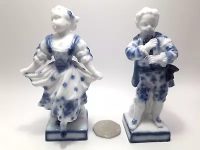 Buy A Pair Of Blue And White Pottery Figurines Possibly Meissen Or Dresden • 30£