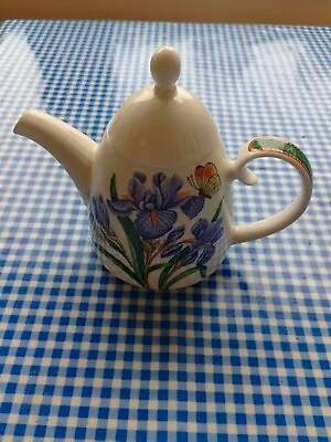 Buy Hudson & Middleton Blue Iris 9oz Small Tea Pot Fine Bone China Made In England • 8£