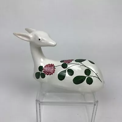 Buy Plichta Pottery London England Hand Painted Floral Thistle Doe Deer Figurine • 37.91£