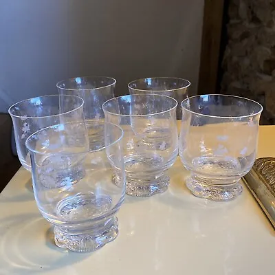 Buy Set Of 6 Floral Drinking Fine Crystal Glass Glasses Vintage 1950s 1960s Whiskey • 20£