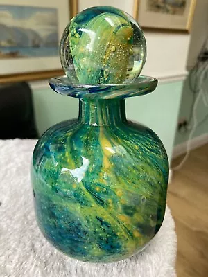 Buy Lovely Mdina Blue Green Glass Bottle With Stopper Perfume • 20£