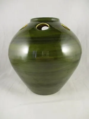Buy Brixham Pottery Green Vase - 7 Hole Vase • 4.99£