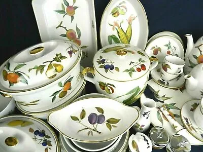 Buy Vintage Royal Worcester Evesham Gold Porcelain Tea Dinner Tureen Flan Etc • 12£