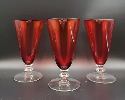 Buy Morgantown Spanish Ruby Red 6 1/4   Water Goblets Set Of 3 • 9.63£