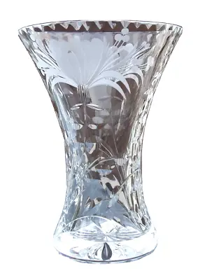 Buy Vtg Brierley Crystal Vase, Honeysuckle Pattern, 13cm (5 ) Signed • 8.50£