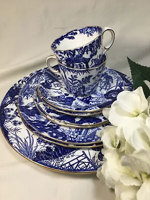 Buy (10 Piece) Royal Crown Derby 'Blue Mikado' Smooth Two (5-Piece) PLACE SETTINGS • 357.45£