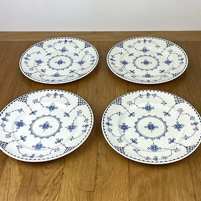 Buy 4 X Vintage Furnivals Blue Denmark Large Side Plates - 20 Cm #2 • 29.95£