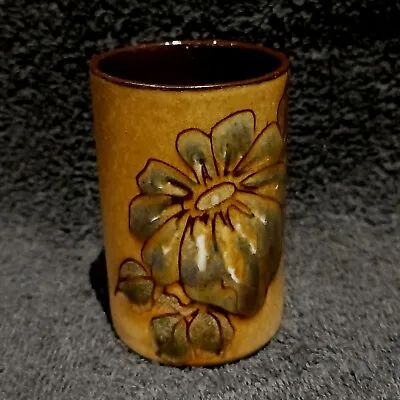 Buy The Guernsey Pottery - Vintage Handmade Brown Glazed Floral Pot / Vase • 6.99£