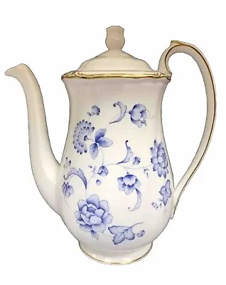 Buy Wedgewood Ashbury Vintage / Antique  Bone China Coffee Or Tea Pot Blue White • 60.72£