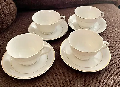 Buy Set Of 4 Lennox China Tea Cups And Saucer Sets W/ Gold Trim. • 23.75£