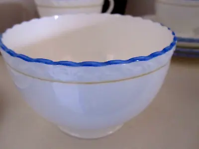 Buy Mintons White Bone China  Sugar Bowl,blue Edged,perfect Condition • 7.99£