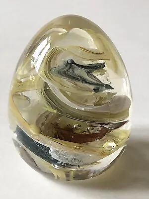 Buy Isle Of Wight Glass Paperweight Alum Bay 6 Cm Swirl Egg Shape • 12.60£
