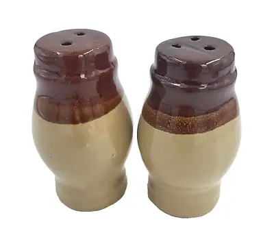Buy Vintage Stoneware Glazed Salt And Pepper Shakers Pots H8.5cm W5cm • 6.99£