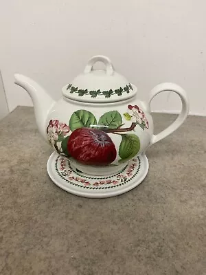 Buy Portmeirion Pomona Teapot & Base Plate The Hoary Morning Apple Design (H12) • 12.99£