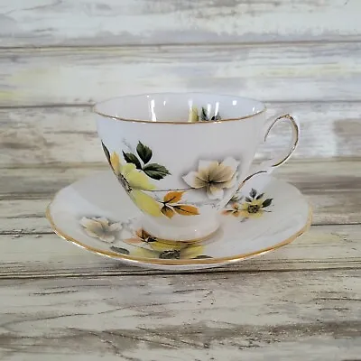 Buy Royal Vale Bone China Footed Teacup And Saucer Made In England Pattern 8221 • 18.02£