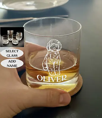 Buy LABRADOODLE ENGRAVED On Glassware, ADD NAME, ETCHED, Dog Lover, New Puppy • 21.21£