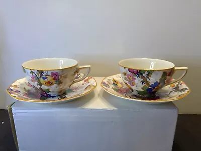 Buy Pair Of Crown Ducal Ware England Festival Floral Chintz Cup And Saucer Sets • 37.84£