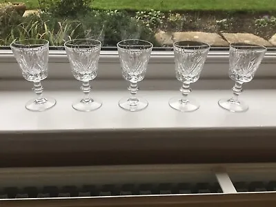 Buy 5 Cut Glass Sherry Glasses Good Used Condition  • 4.99£