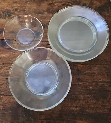 Buy 10 Pieces Vintage Clear Glass Duraflex France 6 Plates,  3 Bowls,  1 Small Bowl • 33.61£