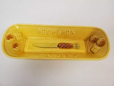 Buy Vintage Los Angeles Pottery Goldenrod Yellow Cracker Tray 1969 Mid Century • 14.22£