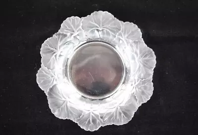 Buy Lalique Honfleur Frosted Leaf Crystal Pattern 5 7/8  Deep Saucer With Chip • 33.15£