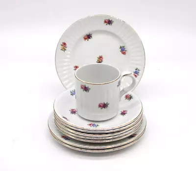 Buy ALFRED MEAKIN Vintage Ditsy Rose Plates Saucers & Cup Trio Leeds Bone China • 3.49£