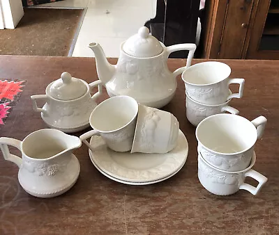 Buy British White Bhs Lincoln Tableware Tea Set Vintage Fruit Pattern Ceramic • 12£