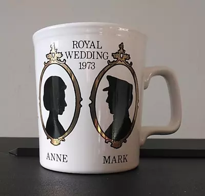 Buy Staffordshire Pottery Mug: Princess Anne & Capt Mark Phillips Royal Wedding 1973 • 9.99£