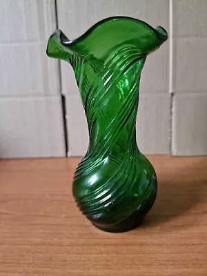 Buy Antique Art Nouveau Green Glass Spiral Vase. • 15£