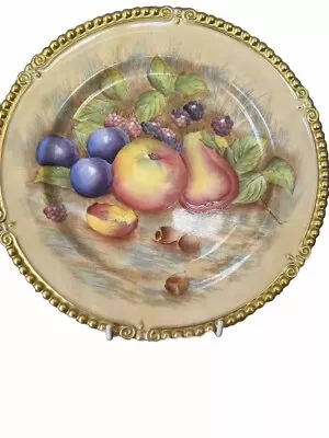 Buy AYNSLEY Orchard Gold Large Cabinet Plate With Gold Beading Signed N Brunt • 69.95£