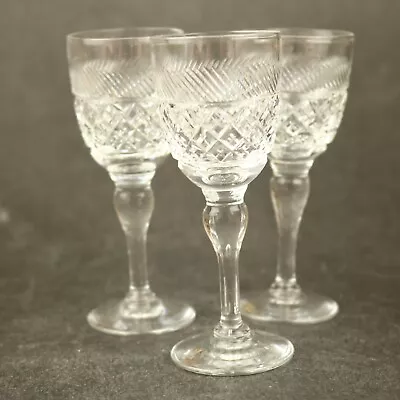 Buy Vintage Thomas Webb Crystal 3 Heirloom Aperitif Liqueur Glasses 10cm Tall • 15£