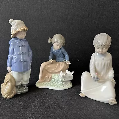 Buy Nao By Lladro 3 Figurines Birds Satchel Candle Bedtime T4059 • 10£