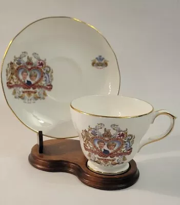 Buy Duchess Fine China Prince Charles & Lady Diana Wedding Teacup & Saucer  VTG 1981 • 28.42£