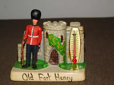 Buy Vintage 3  Wide Manor Ware England Old Fort Henry Guard Ceramic Thermometer • 71.92£