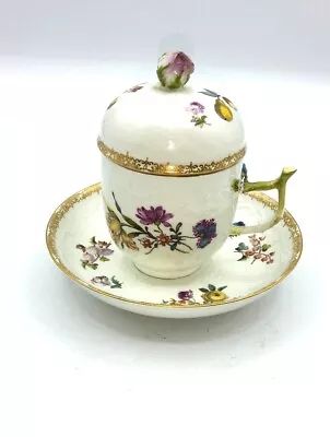 Buy Meissen Porcelain Trio Chocolate Cup And Saucer, 1740-1760 • 2,157.84£
